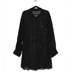 Rinku Dalamal Sequin Shirt Dress Size XL Rdalamal for Anthropologie